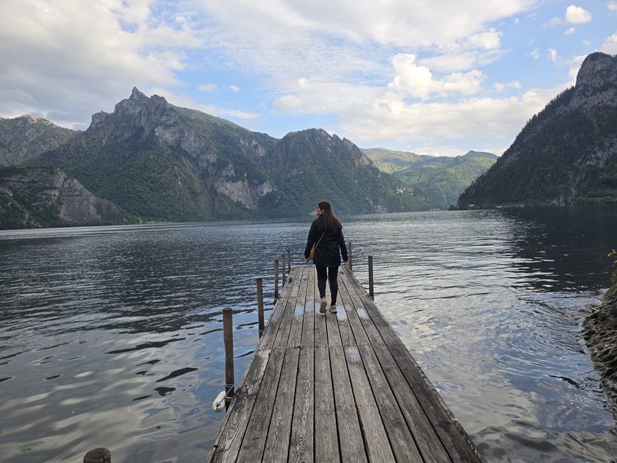 View over a lake in Salzkammergut